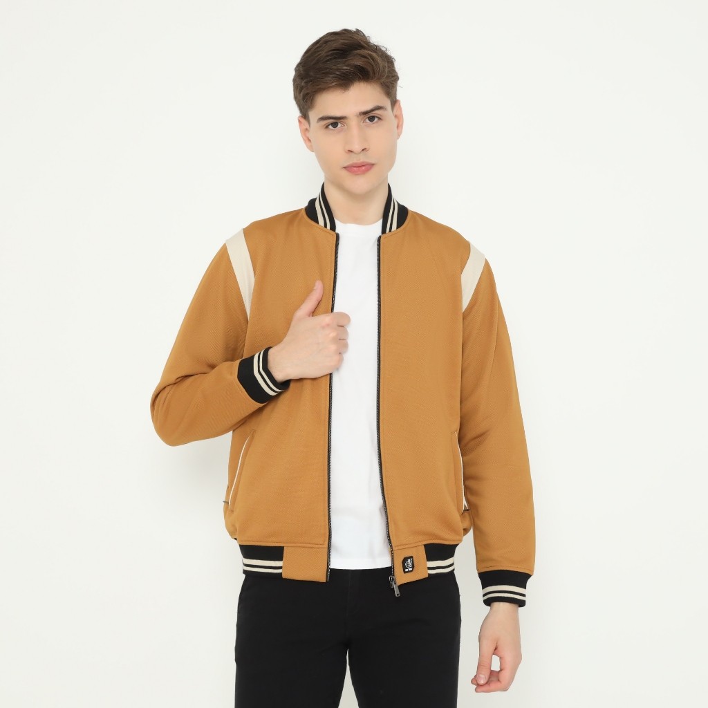 d&f Jaket Bomber Pria Unisex – Camel Cream