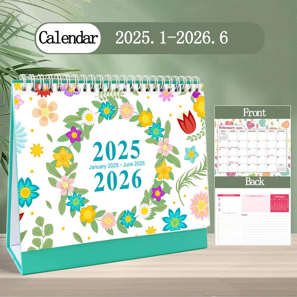 

1pc 2025 cross-border English desk calendar 18 months calendar desktop creative ins display agenda planner