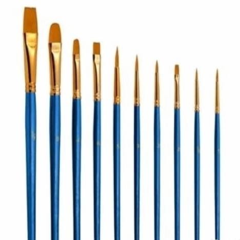 

[TERLARIS] Kuas art paint by numbers profesional value pack 10pcs - Biru[TERLARIS ]