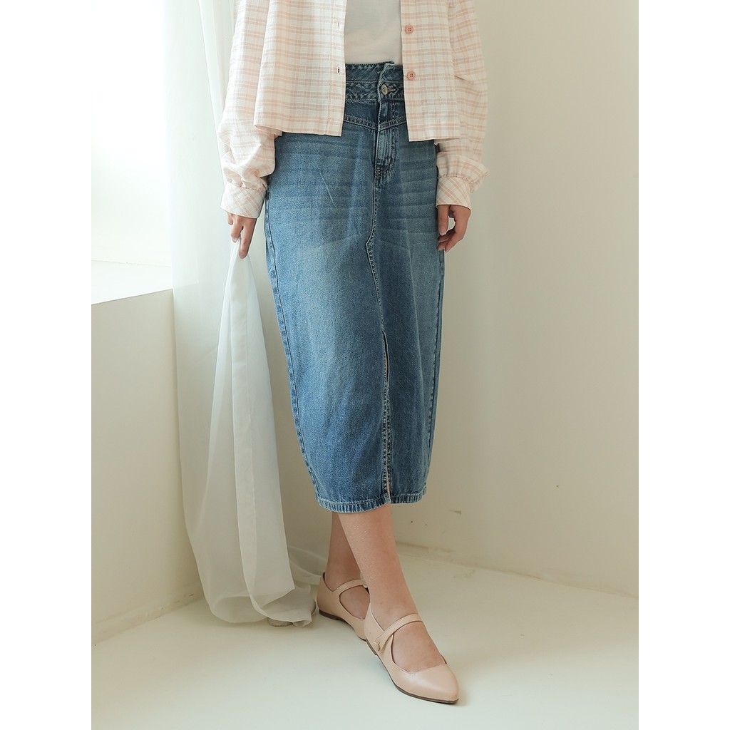 EXIT Aluca Skirts 113.93711.46 |Rok Jeans Wanita - Warna Biru