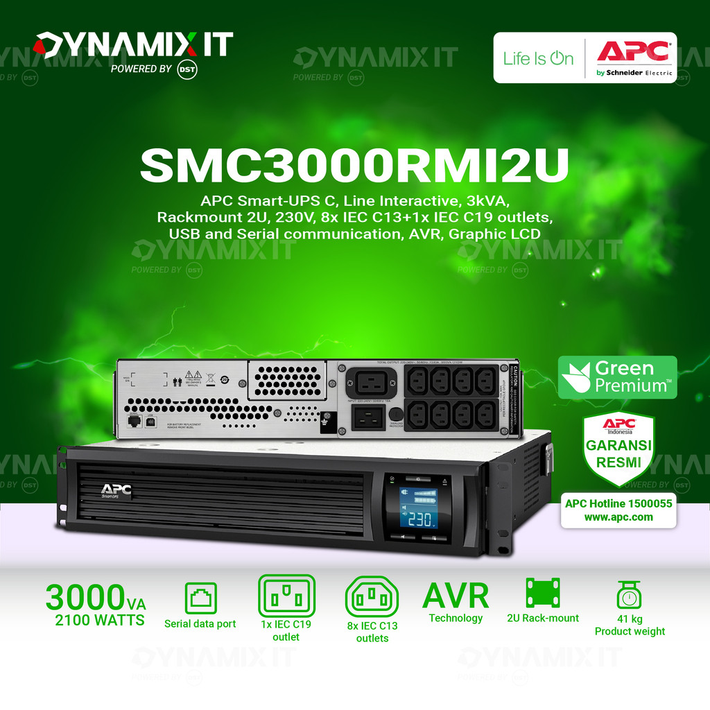 APC Smart UPS SMC3000RMI2U Rackmount 2U 3000VA 2100Watts