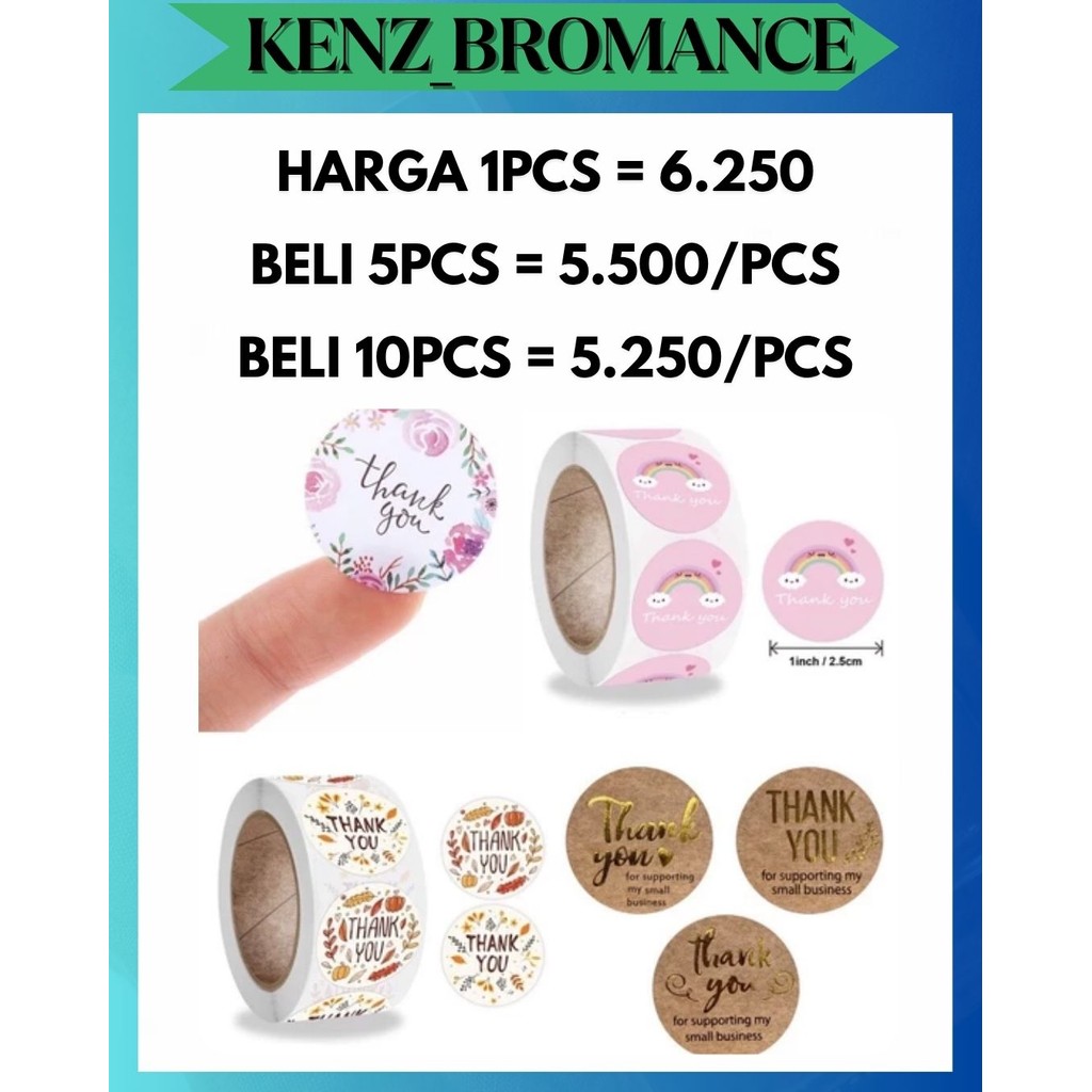 

KENZ STICKER THANK YOU TEMPEL MOTIF LUCU / STIKER UCAPAN TERIMAKASIH BULAT ROLL
