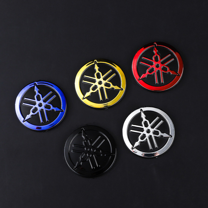 (HB) SATUAN Stiker Logo ABS Motor Timbul 3D Yamaha Bulat Warna Variasi Timbul