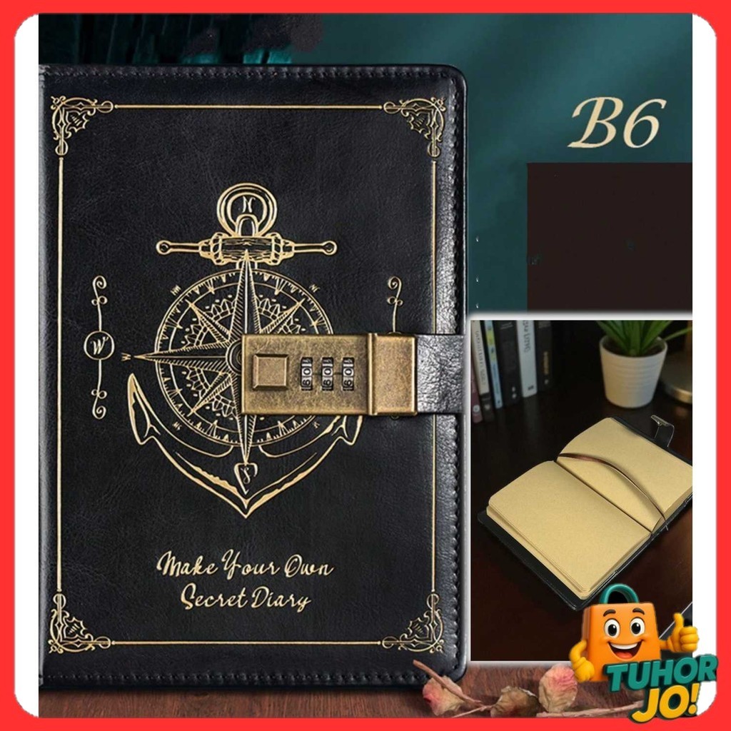 

Pirates Buku Jurnal Leather Vintage B6 200 Halaman Grid with Lock - INU148