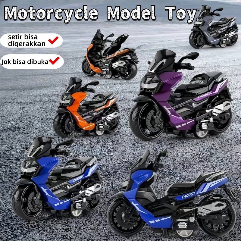 Diecast Motor Nmax Alloy Motorcycle /  Die Cast Motorcycle / Klasik Jadul Unik Motor Mainan Anak / M