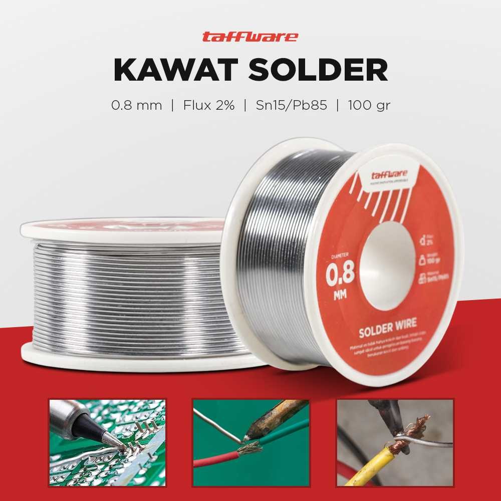 

Taffware Kawat Timah Solder Wire 0.8mm 100gr - SWH010 -MR