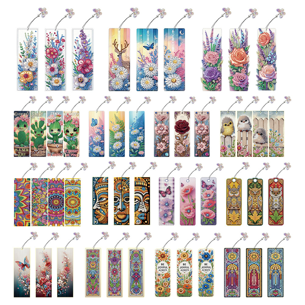 

3Pcs Special Shape Cactus Diamond Bookmark Art Projects 5D DIY Diamond Painting Bookmark DIY Bookmarks Diamond Painting Kits