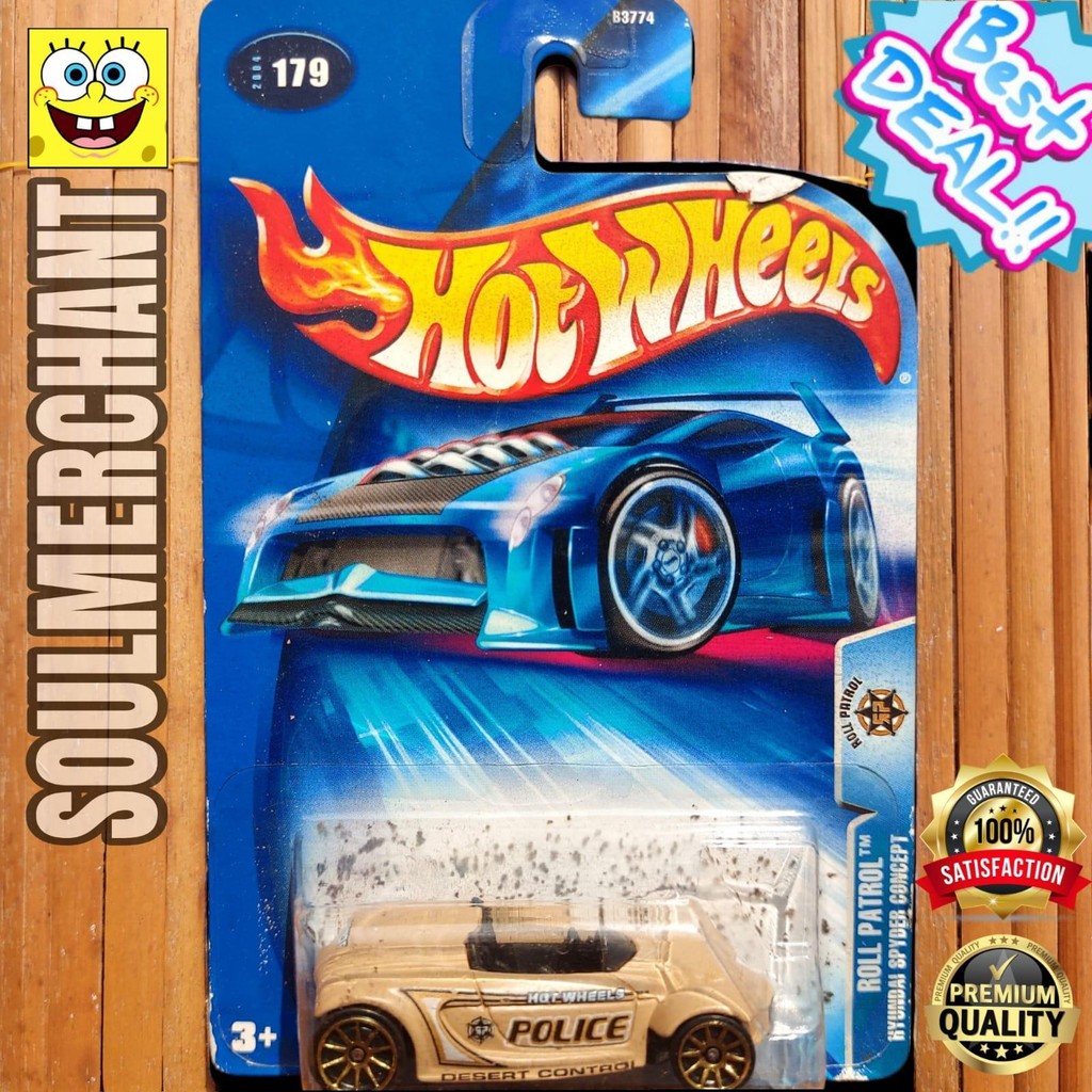 Hot Wheels Hyundai Spyder Concept Coklat Roll Patrol Mobil Police