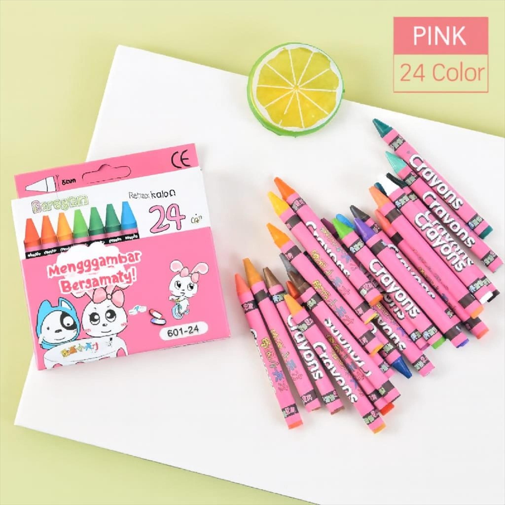 

Crayon Warna Cerah 24 Warna – Non-Toxic, Aman untuk Anak, Tidak Mudah Patah, Menggambar & Mewarnai