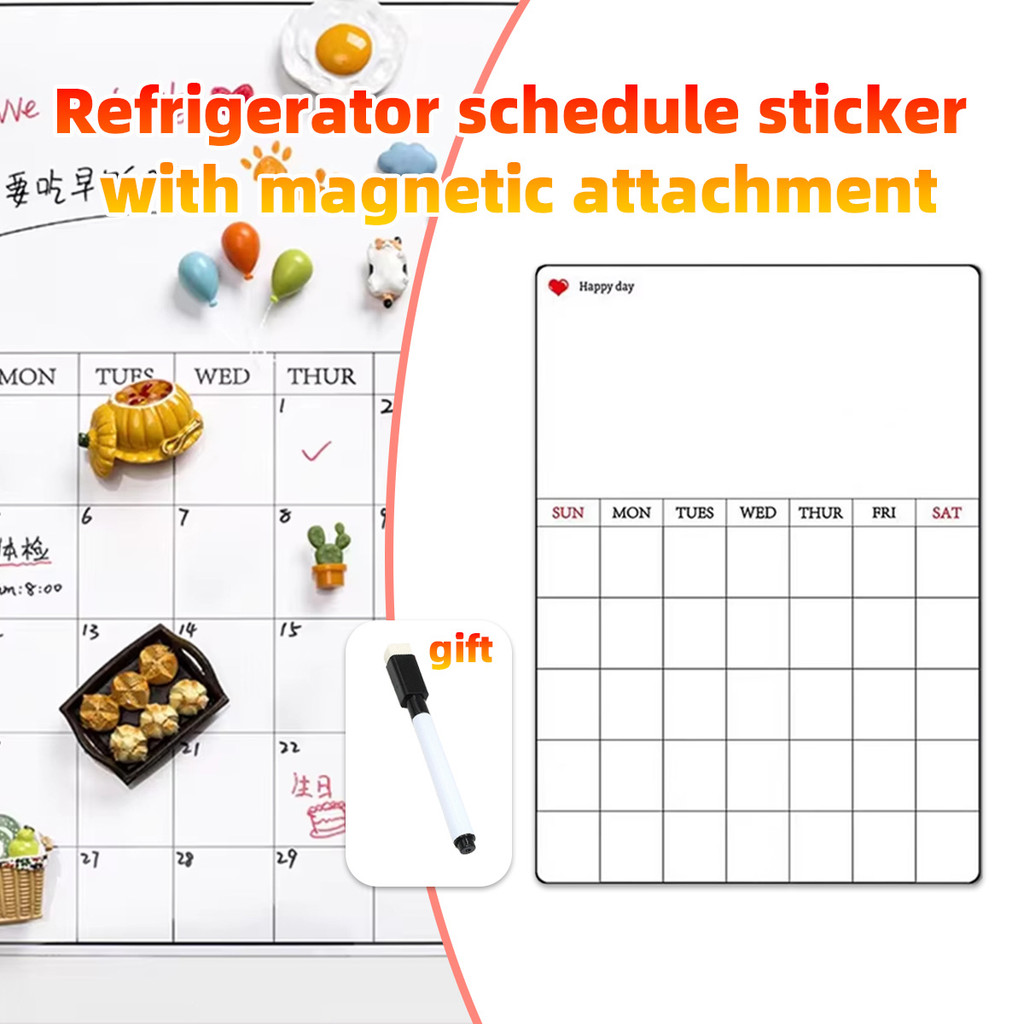 

【1SET】 schedule board aesthetic Tidak akan meninggalkan noda atau bekas Papan tulis magnetik lembut/ Stiker Kulkas Papan