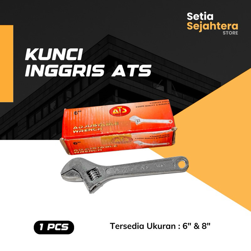 ATS Kunci Inggris 6 8 inch Adjustable Wrench Baco Bago Bahco - 1 pcs