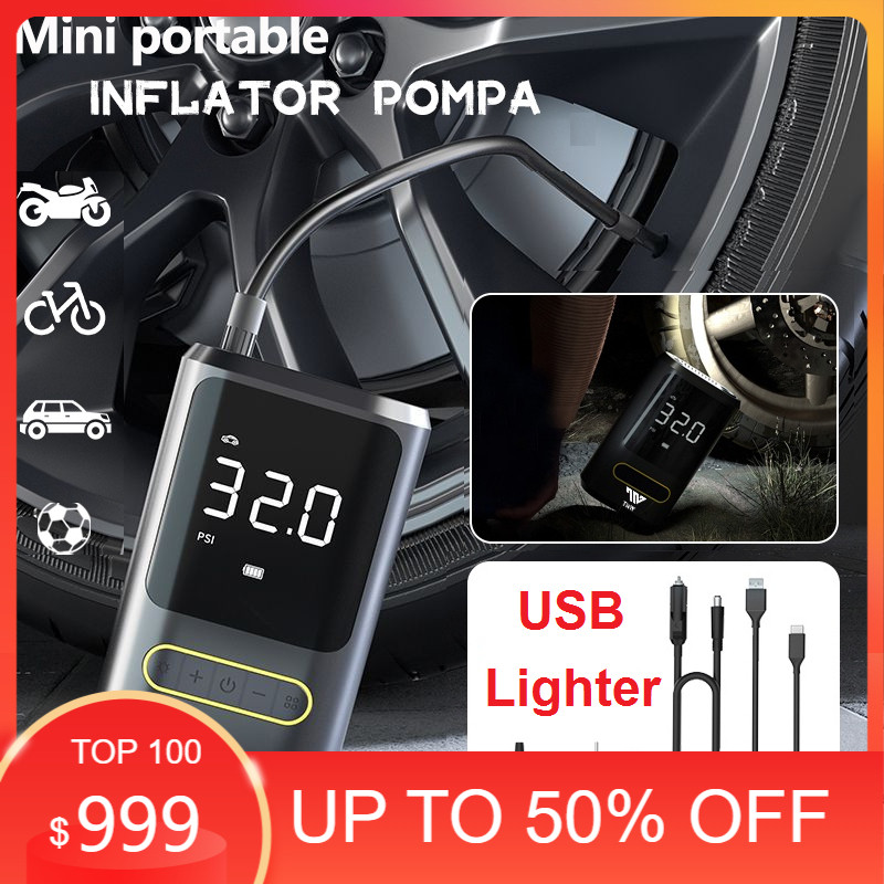 Pompa Ban Electric Air Pump Inflator Portable USB Lighter Pompa Ban Motor Pompa Sepeda Mobil Pompa A