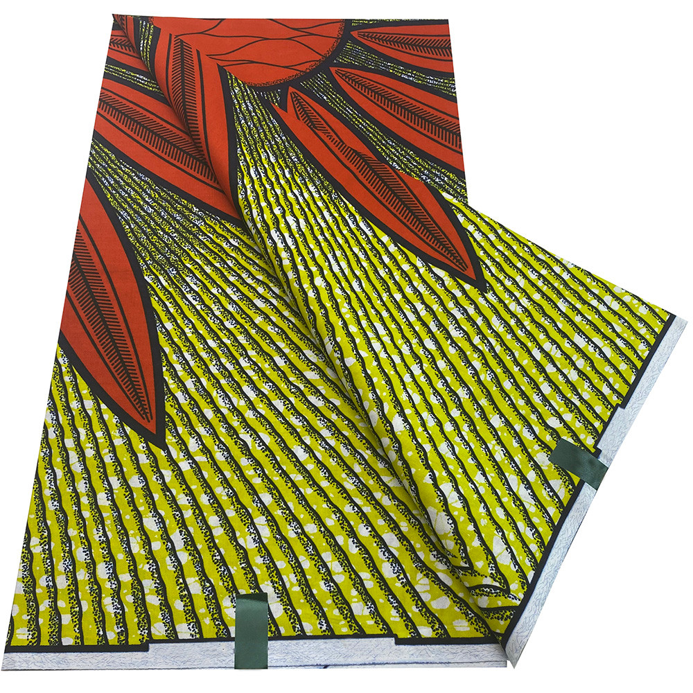 

Latest African Wax Prints Fabric Guaranteed Veritable Real Wax 6Yards Ankara Wax 100% Cotton Fabric for Party Dress Y07