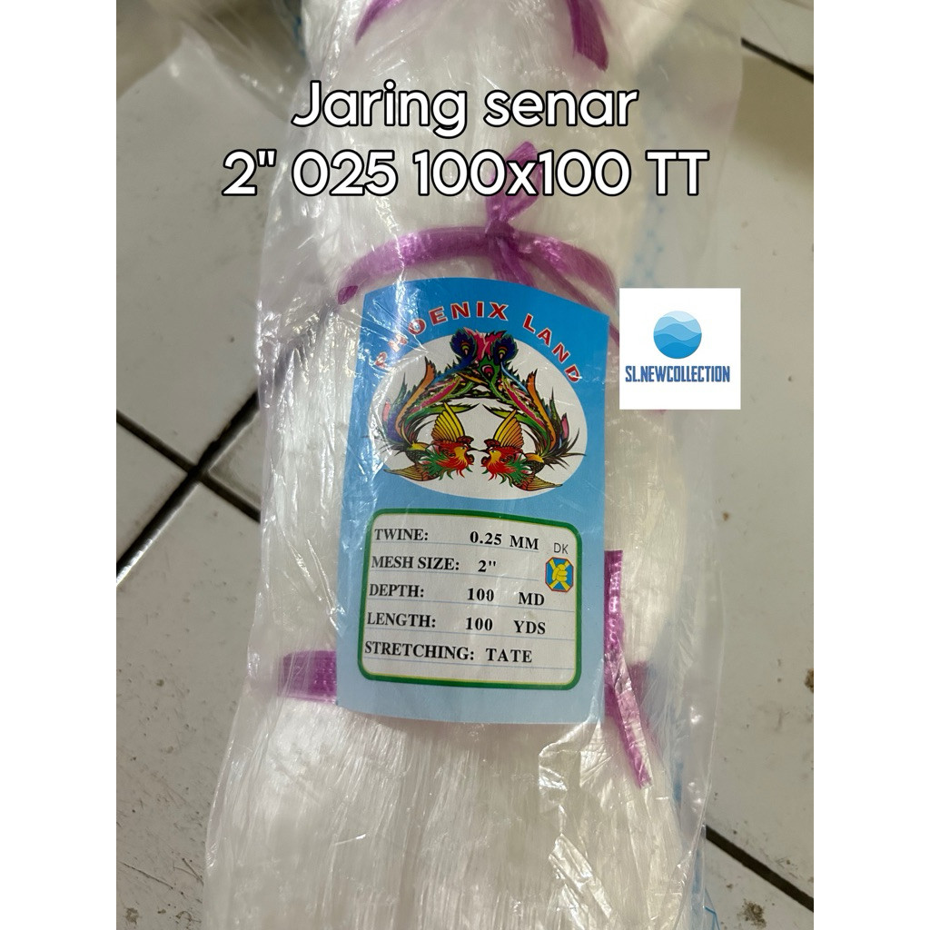 RUBANGRAU   JARING IKAN SENAR 025 100x100 TATE (MATA MALANG) / JARING SENAR 025 / JARING PUKAT