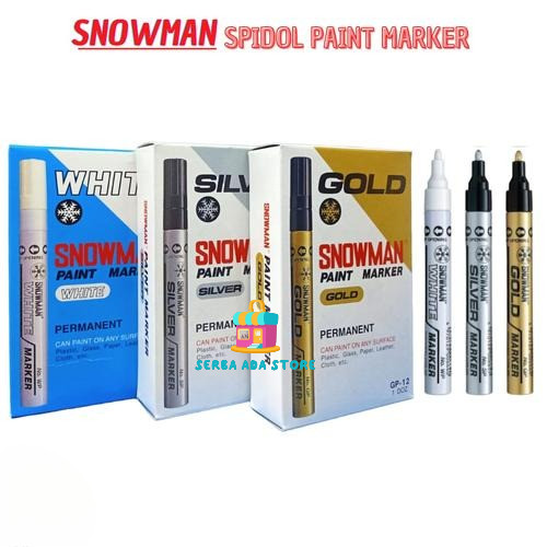 

Spidol Snowman Permanen Paint Marker Putih WP-12 Gold GP-12 Silver SP-12 - SAS88