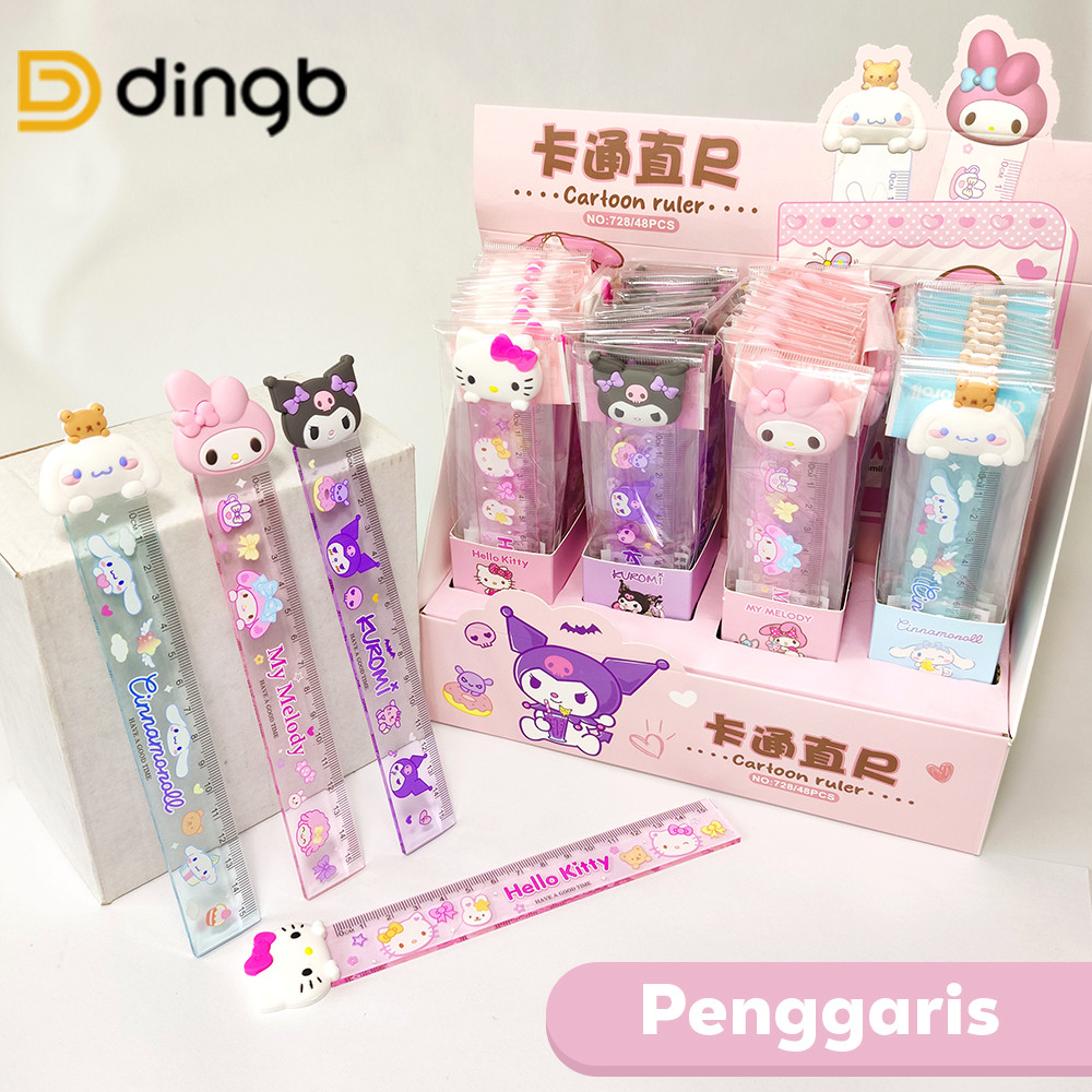 

DINGB Penggaris 15cm Motif Cartoon Sanrio, Capybara, Labubu 3D – Ruler Lucu