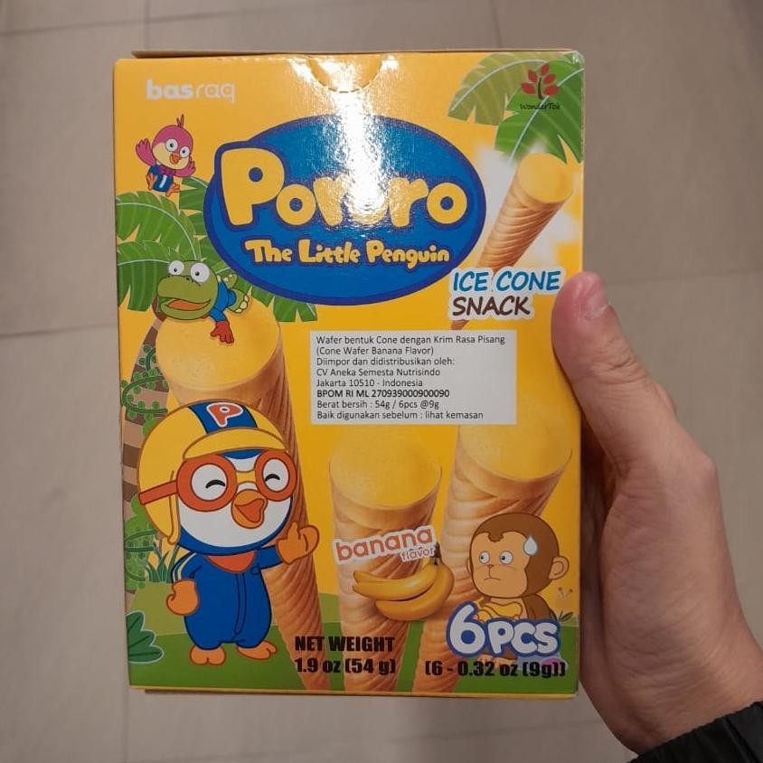 

Pororo Ice Cone Snack Wafer Cone Dengan Krim Rasa Pisang Import 54gr