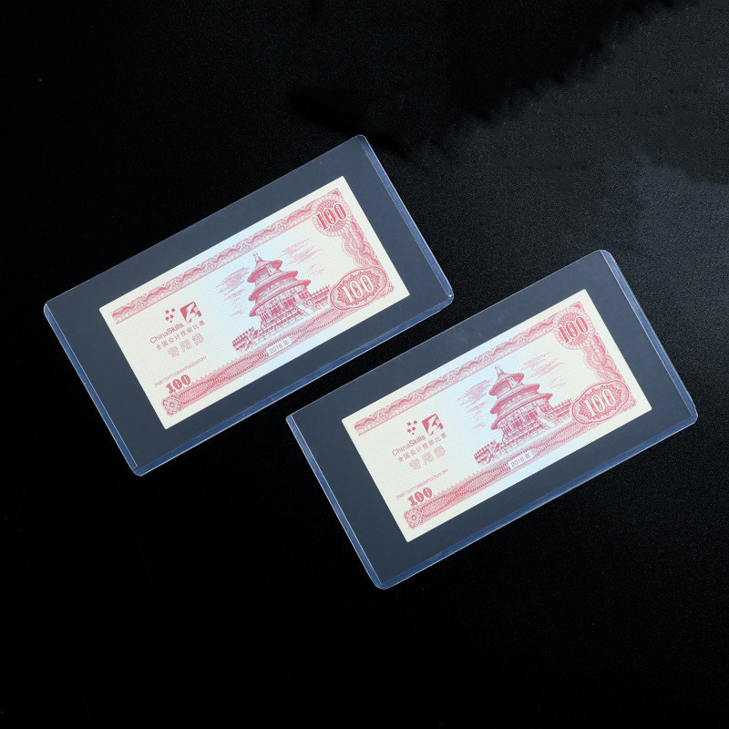 

New Clear Hard Plastic Sleeve Clip Paper Money Notes Bills Holder 110*205MM 5/10Pcs