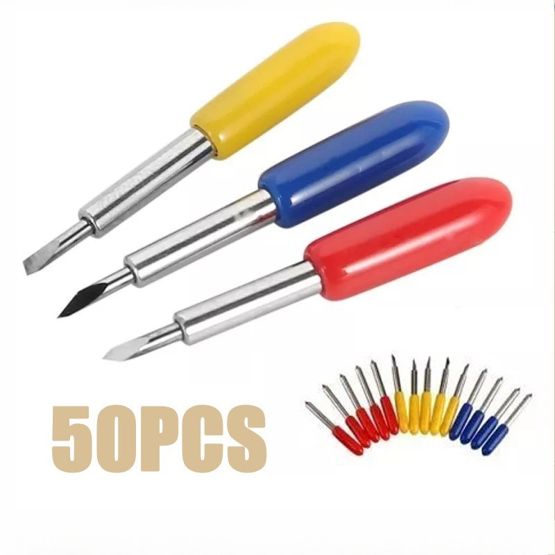 

50pcs Pisau Cutting Vinyl Cutter Blade Mata Pisau Cutting Sticker 30/45/60 Derajat Untuk Roland Jinka Teneth Rhinotec Redsail Copam Hariz
