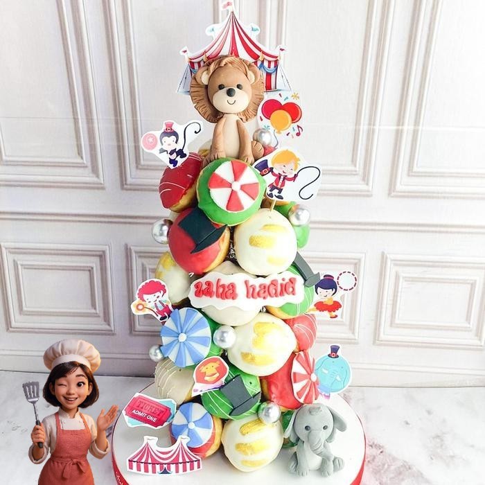 

Donat/Donat Tower/Donat Ultah Tema Circus/Donat Birthday Catering Malang DMT