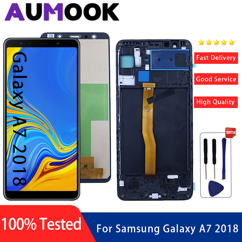 AMOLED For Samsung A7 2018 A750 LCD A750F A750FN Display For Samsung A7 A750 LCD Touch Screen Digiti