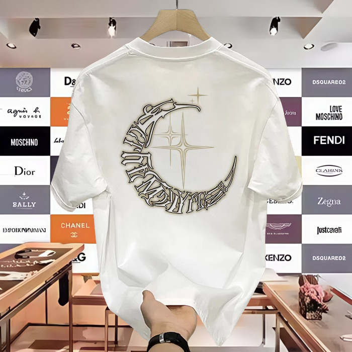 Chrome Hearts Moon Kaos Pria Distro Original 100%  Oversize Boxy Fit T Shirt Vintage 20s Wanita Fash