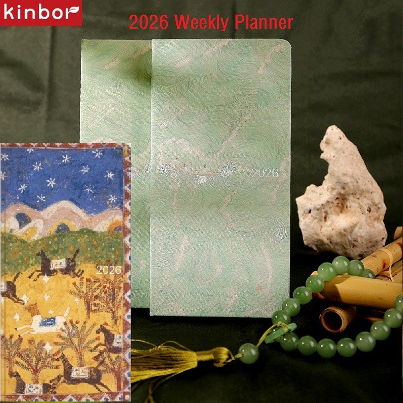 

Kinbor 2026 Weekly Planner Portable Notebook Efficiency Work Arrangement Daily Time Management Two Pages A week Schedule Book