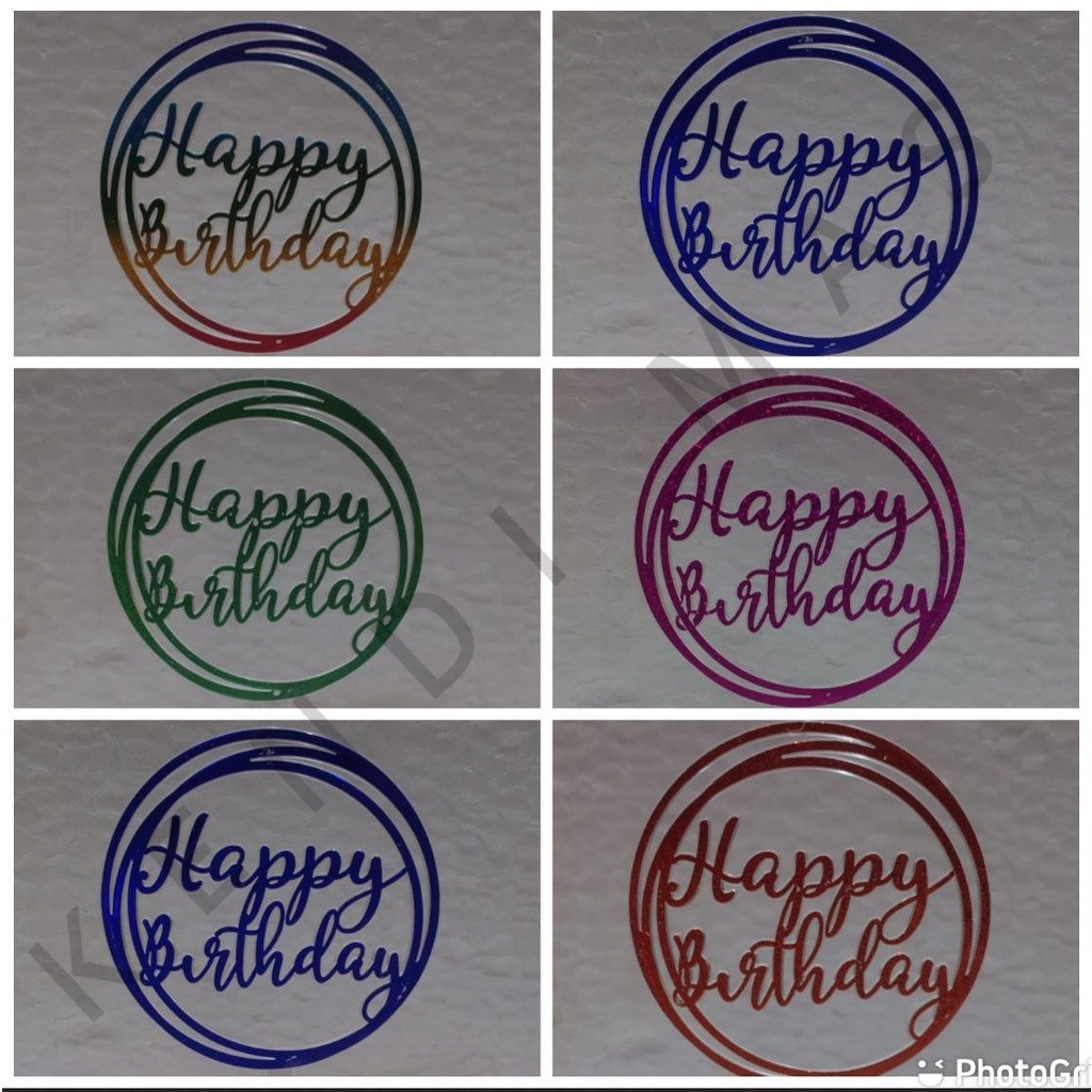

*AC* (ISI 25PCS) CAKE TOPPER motif BULAT tulisan "HAPPY BIRTHDAY" "KTi177" NEW