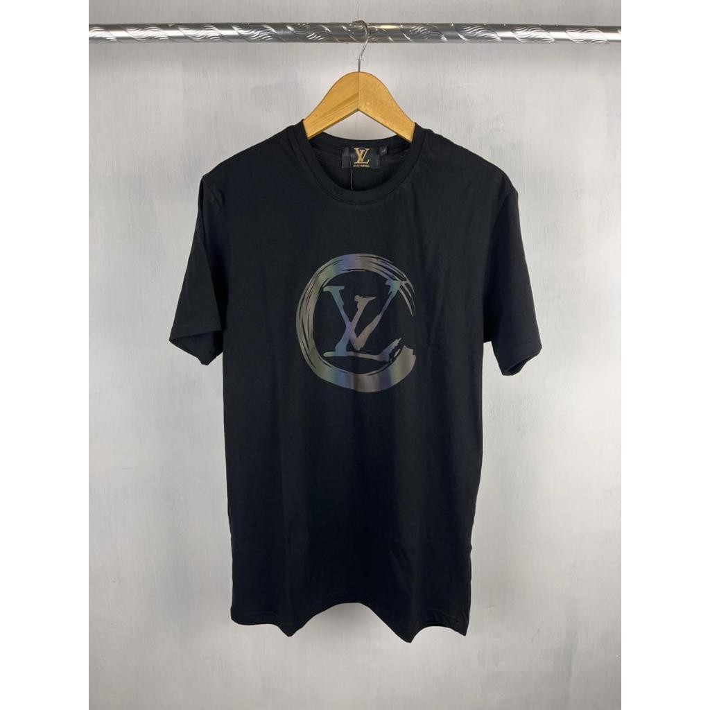 (COD) KAOS PRIA IMPORT  L/v HIGH QULATY 100% COTTON US PIMA  L/v STITCH PRINT BLACK TEE (100% AUTHEN