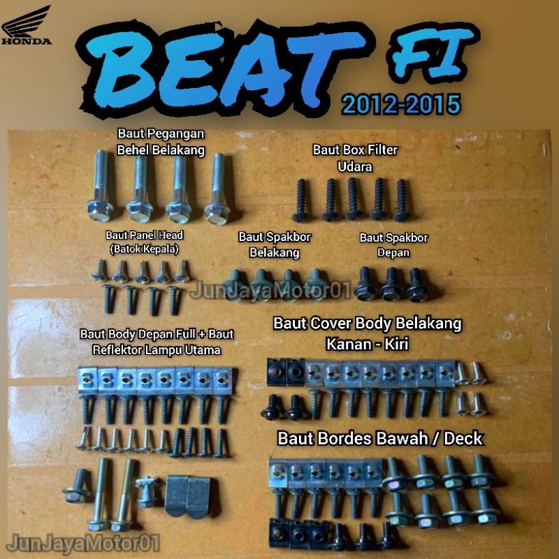 COD / Promo / original / Baut Honda Beat Fi 2012-2015 Fullset Body / Baut Honda Beat Fi 2012 - 2015 