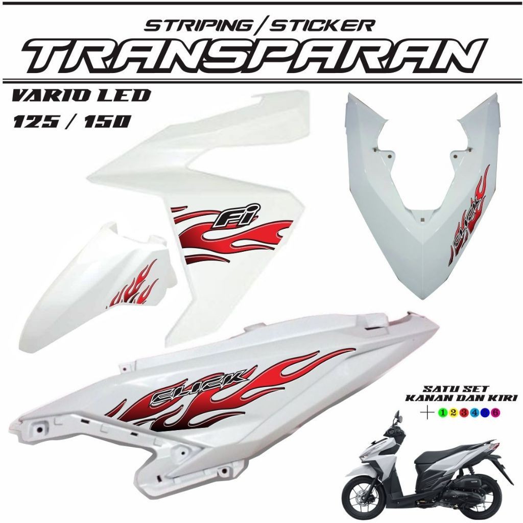STRIPING VARIO 125 LED TRANASPARAN /STIKER VARIO LED 125 /STRIPING VARIO 150 LED POLET STRIPING MOTI