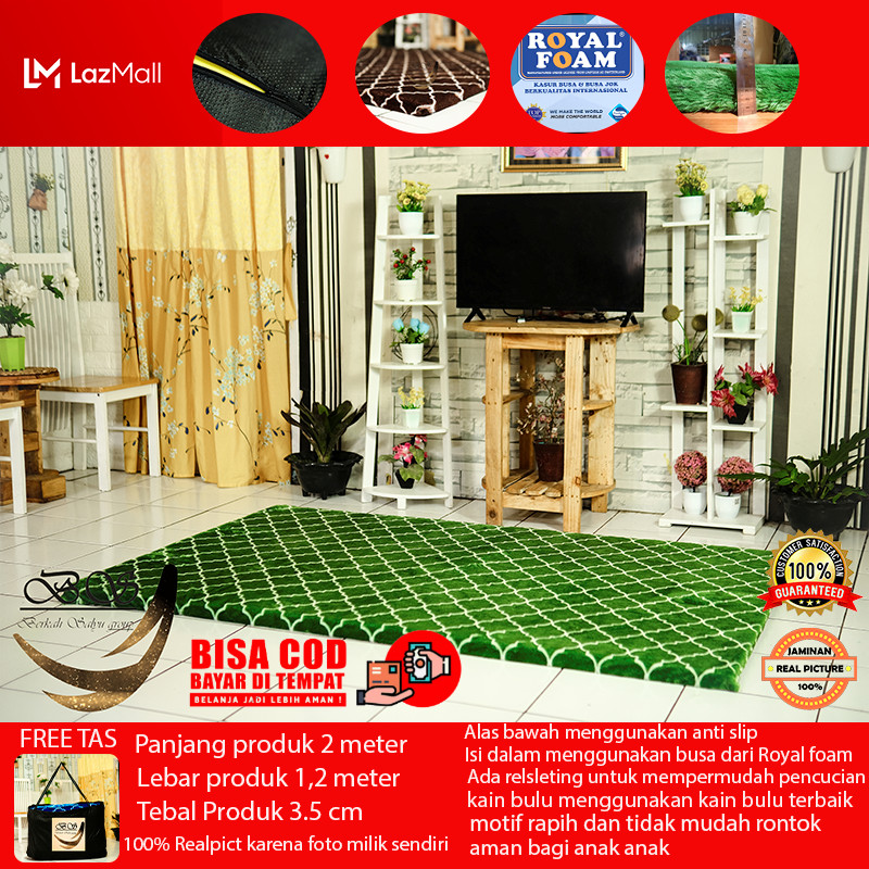 Karpet bulu Rasfur Anti Slip motif Panjang 2 meter Lebar 1,2 meter Tebal 3,5cm