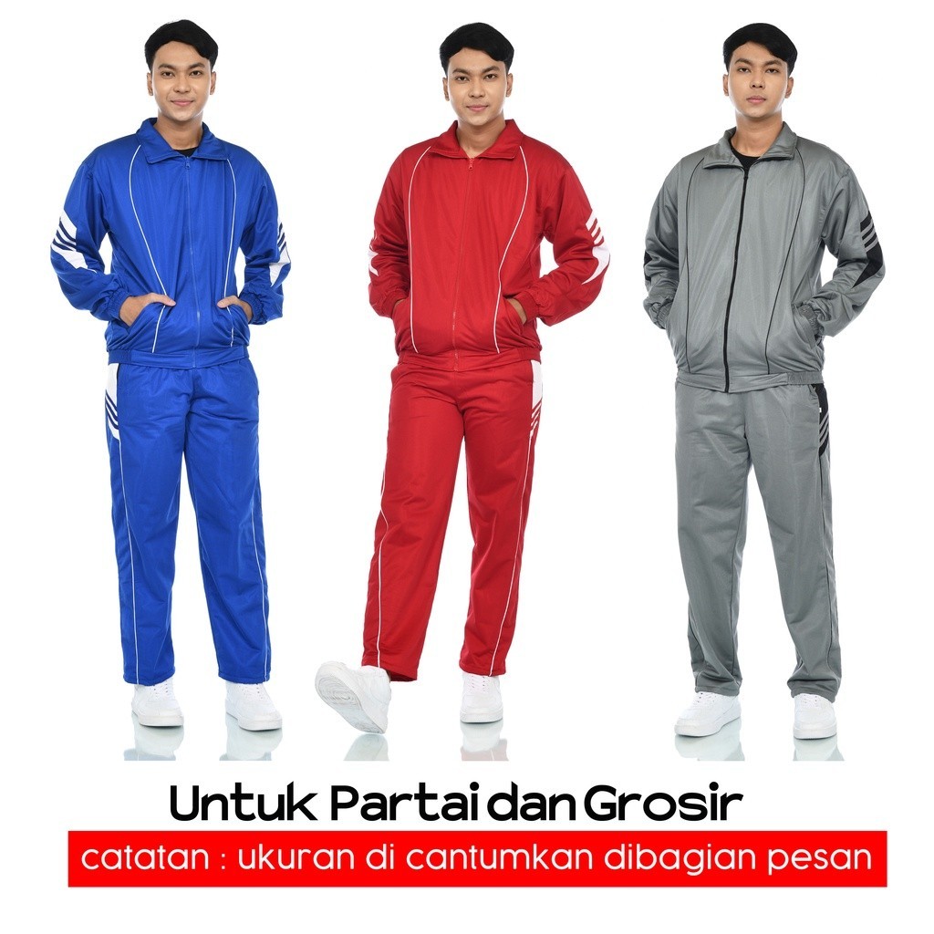 TH64RF grosir setelan olahraga pria wanita unisex seragam olahraga setelan jaket celana olahraga jak