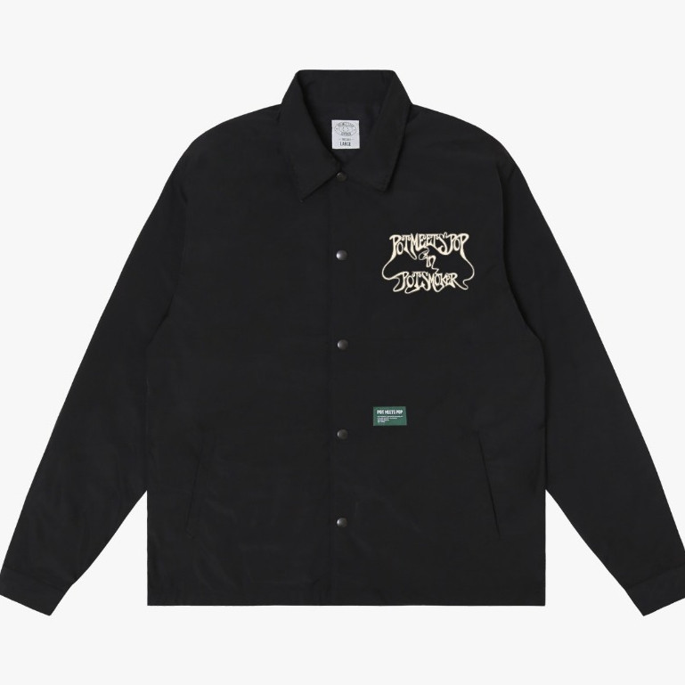 Pot Meets Pop Jacket - Pot Smoker Coach Jacket Black Ss24 - Coach Jacket