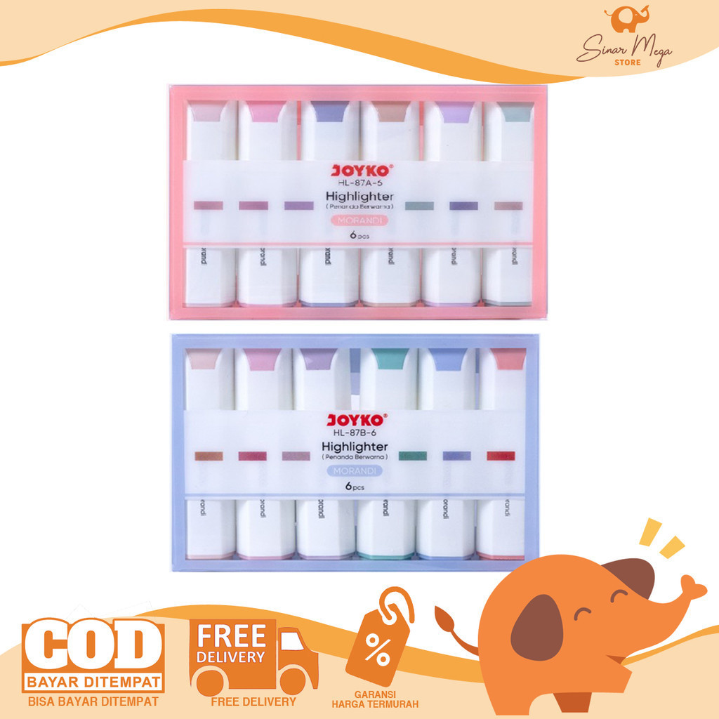 

ATK9 Joyko Hhlhter Mini HL-87 Morandi Color Penanda Berwarna Set 6 Warna