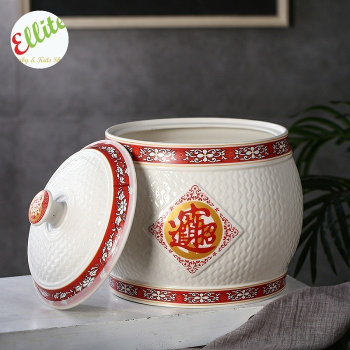 TEMPAT BERAS KERAMIK GUCI BERAS KERAMIK FENGSHUI - 5 KG