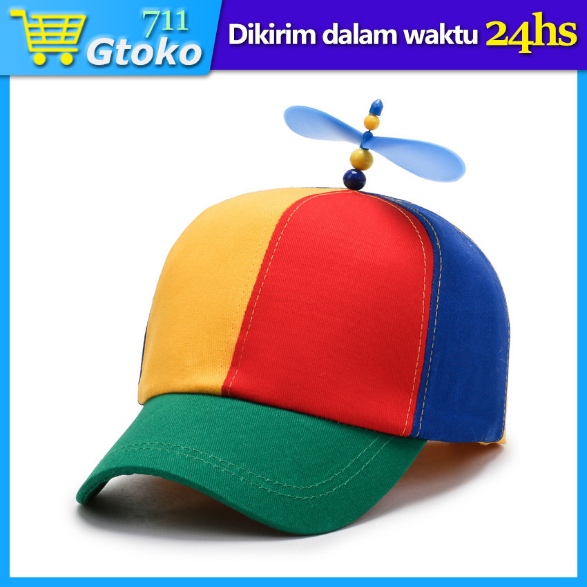 Topi Baseball Helikopter Baling Baling Dewasa Anak Warna Warni