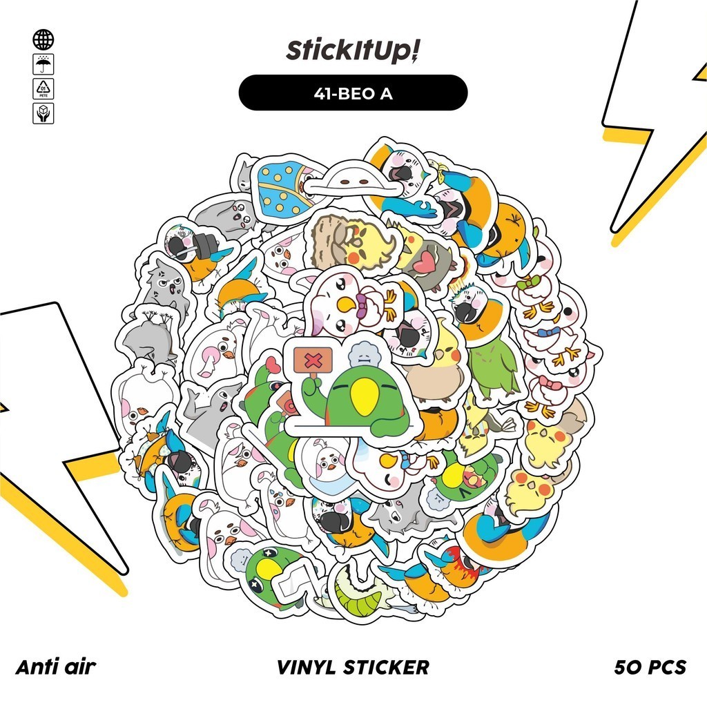 

COD100 Pcs Stiker Motif Hewan Burung Beo Lucu Anti Air Untuk Dekorasi Notebook Sepeda Skateboard Handphone DIY