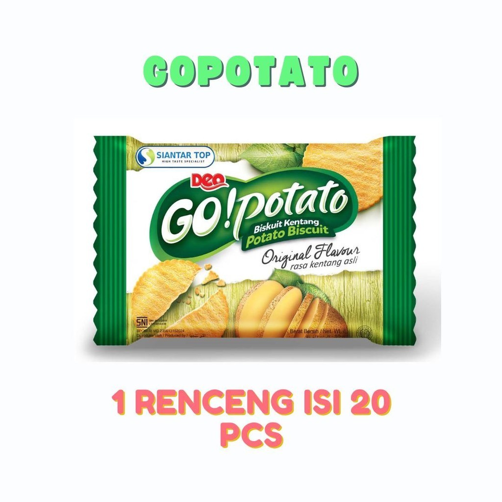 

Go potato 1 renceng isi 20 pcs cemilan kentang