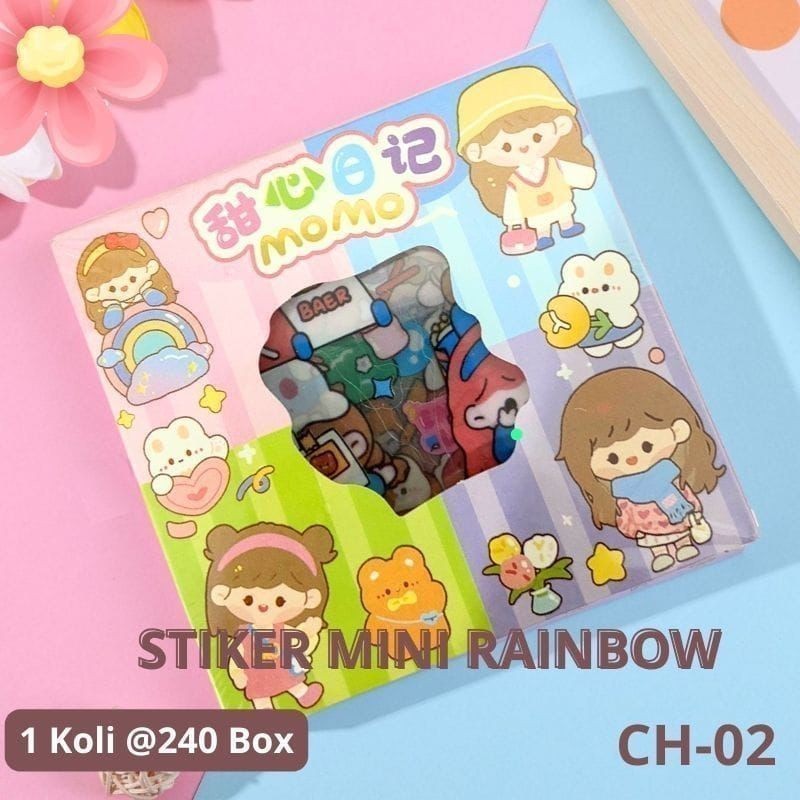 

Sticker Momo Rainbow Pelangi Mix 4 warna Original Isi 100 Pcs 1 Box