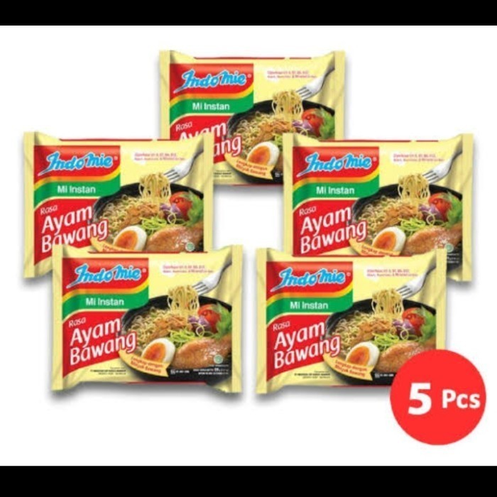 

Indomie instan ayam bawang per 5 pcs