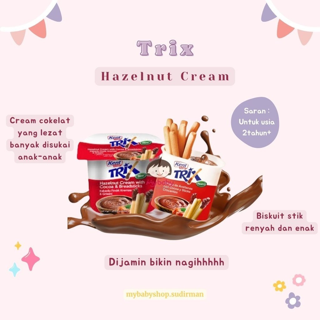 

TRIX HAZELNUT CREAM WITH COCOA & BREADSTICKS - Cream stik cokelat