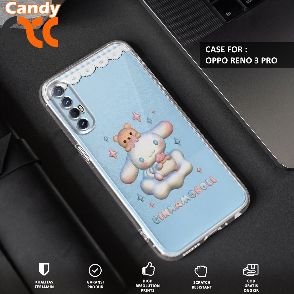 Case OPPO RENO 3 PRO - Casing OPPO RENO 3 PRO Motif CINNAMOROLL - Softcase Premium Fourside - Bening
