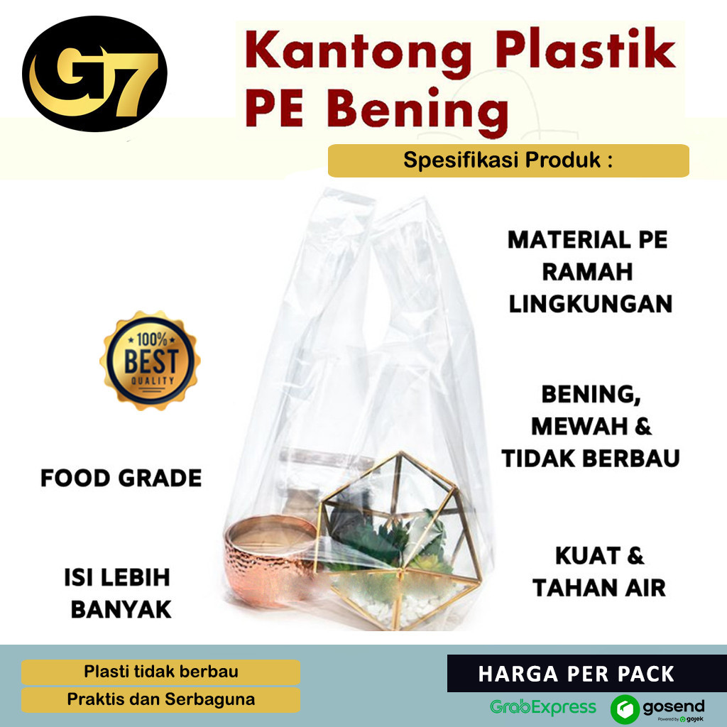 Kantong Plastik Kresek Bening Tebal HD Kecil Sedang Ramah Lingkungan Food Grade Asoy Loss Transparan