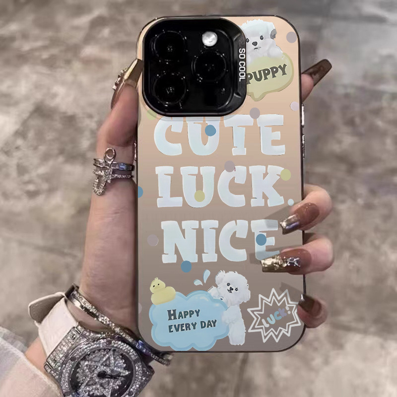 Because the alphabet poodle Hard Case iPhone 11 12 13 14 15 Pro Max Casing 7+ 8 Plus XS X XR Dirt Re