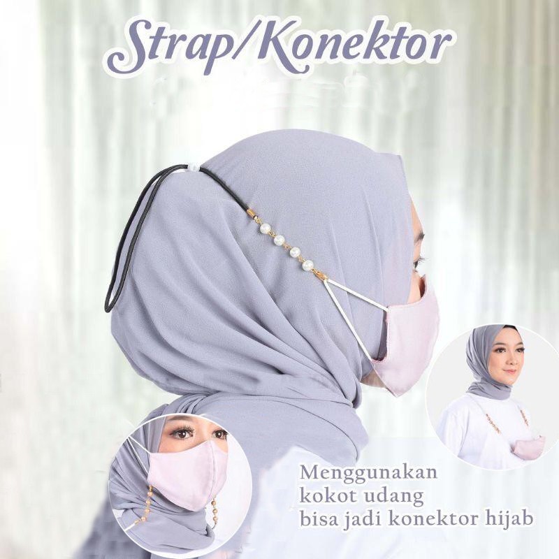 Strap Masker Hijab Gantungan Masker Kalung Masker Hijab Korea | Tali Masker | Konektor Masker Hijab
