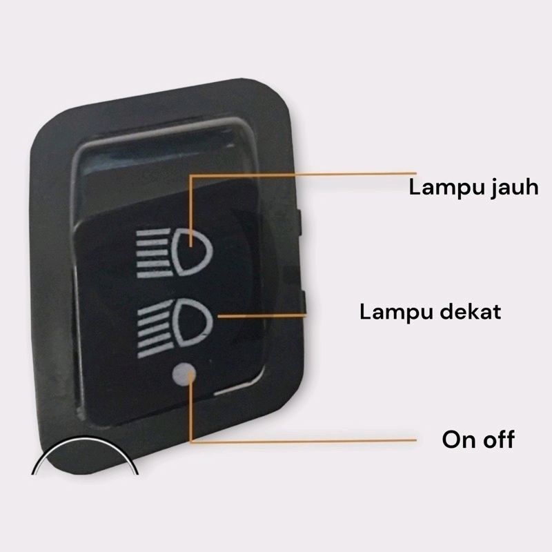 [ DELSER MOTOR ] TOMBOL SAKLAR DIMMER LAMPU MOTOR KOTAK 3 MODE ON OFF DIM JAUH 3 TITIK FUNGSI MODEL 