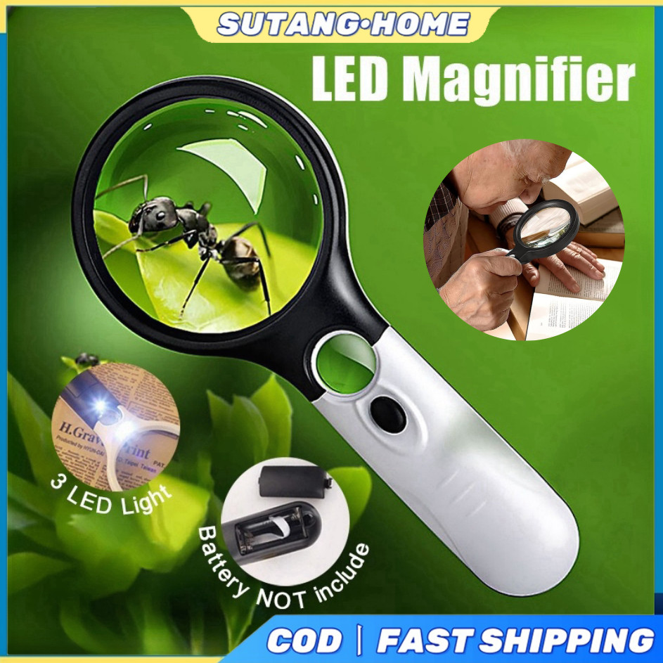 

Ag SUTANGKaca Pembesar LED 2in1 Pembesar 3 LED Membaca Magnifying Glass Dengan Lampu