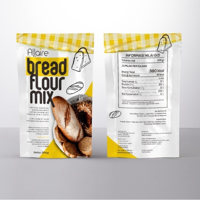 

TERJUAL Tepung Keto khusus Roti 500gr ALLAIRE Bread Flour - Bread 500g