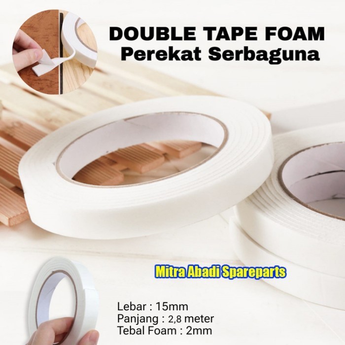 

Selotip Busa Dua Sisi / Double Tape Foam Perekat Serbaguna -ADN07